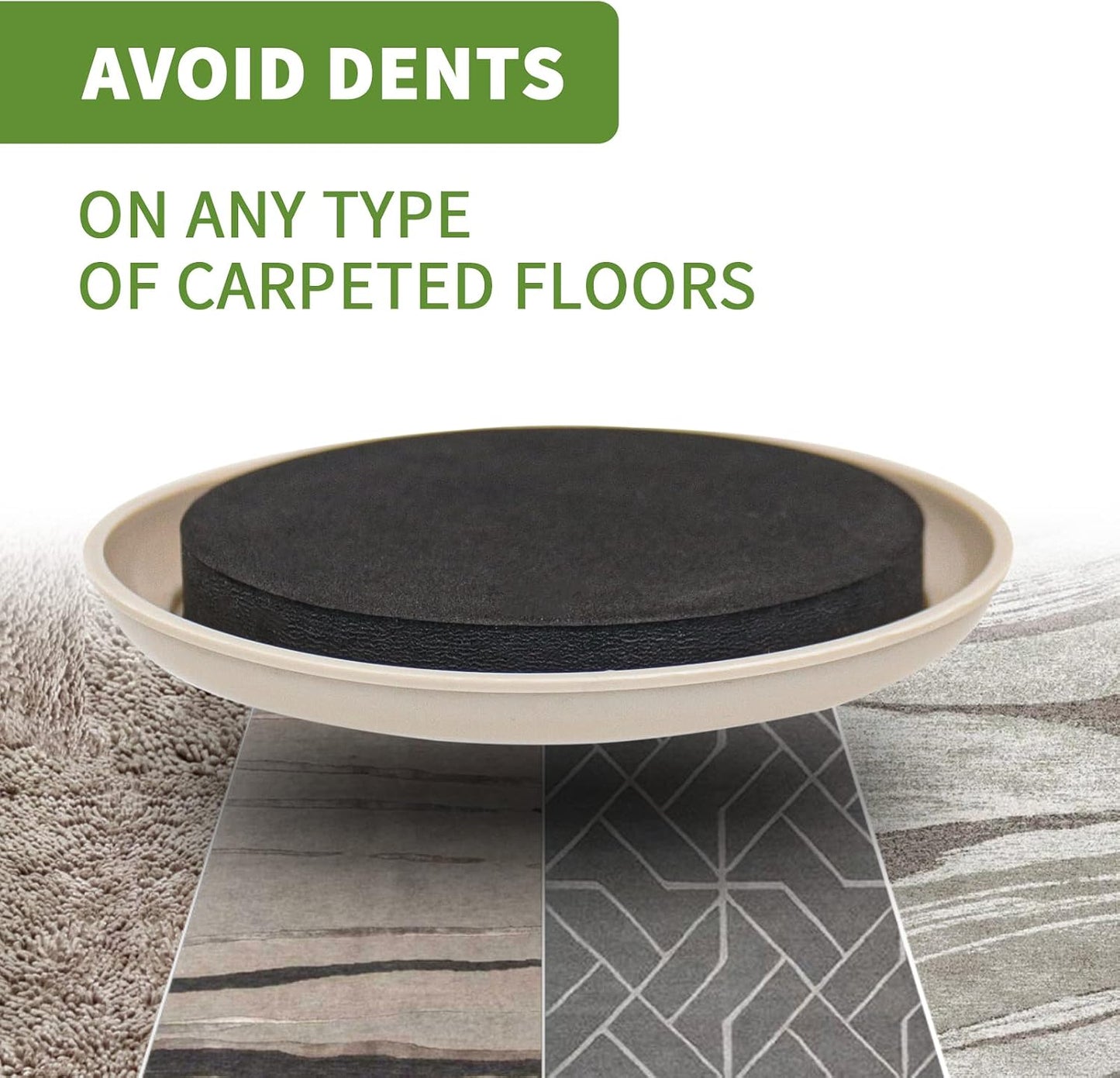 Furniture Sliders for Carpet 8 PCS - 3 1/2" Beige | Furniture Moving Sliders, Chair Leg Floor Protectors, Carpet Sliders for Furniture - Move Your Furniture Easily & Safely