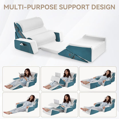 Yojoker Leg Elevation Pillows for Swelling, Memory Foam Wedge Pillow for Legs Blood Circulation, Leg Elevation Pillows for After Surgery, Knee Wedge Pillow for Sleeping Back Hip Ankles Relief