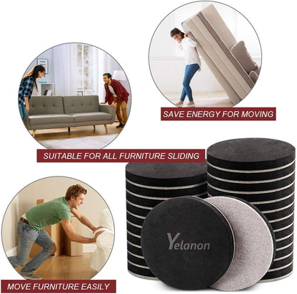 Furniture Sliders, 20pcs-3 1/2” Felt Furniture Sliders for Carpet, Furniture Pads Hardwoods Floors, Heavy Furniture Movers Sliders, Reusable Moving Pads, Floor Protectors for Carpet