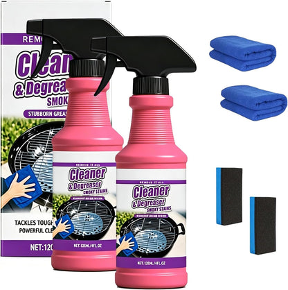 2026 Upgrade Fast Acting Heavy Duty Grill Degreaser Spray Set Multi Grill Cleaner Fast Clean Outdoor Solution for Grills Smoker BBQ Grates Oven Effortless Removes Grease Degreaser Smoky Stain (1PCS)