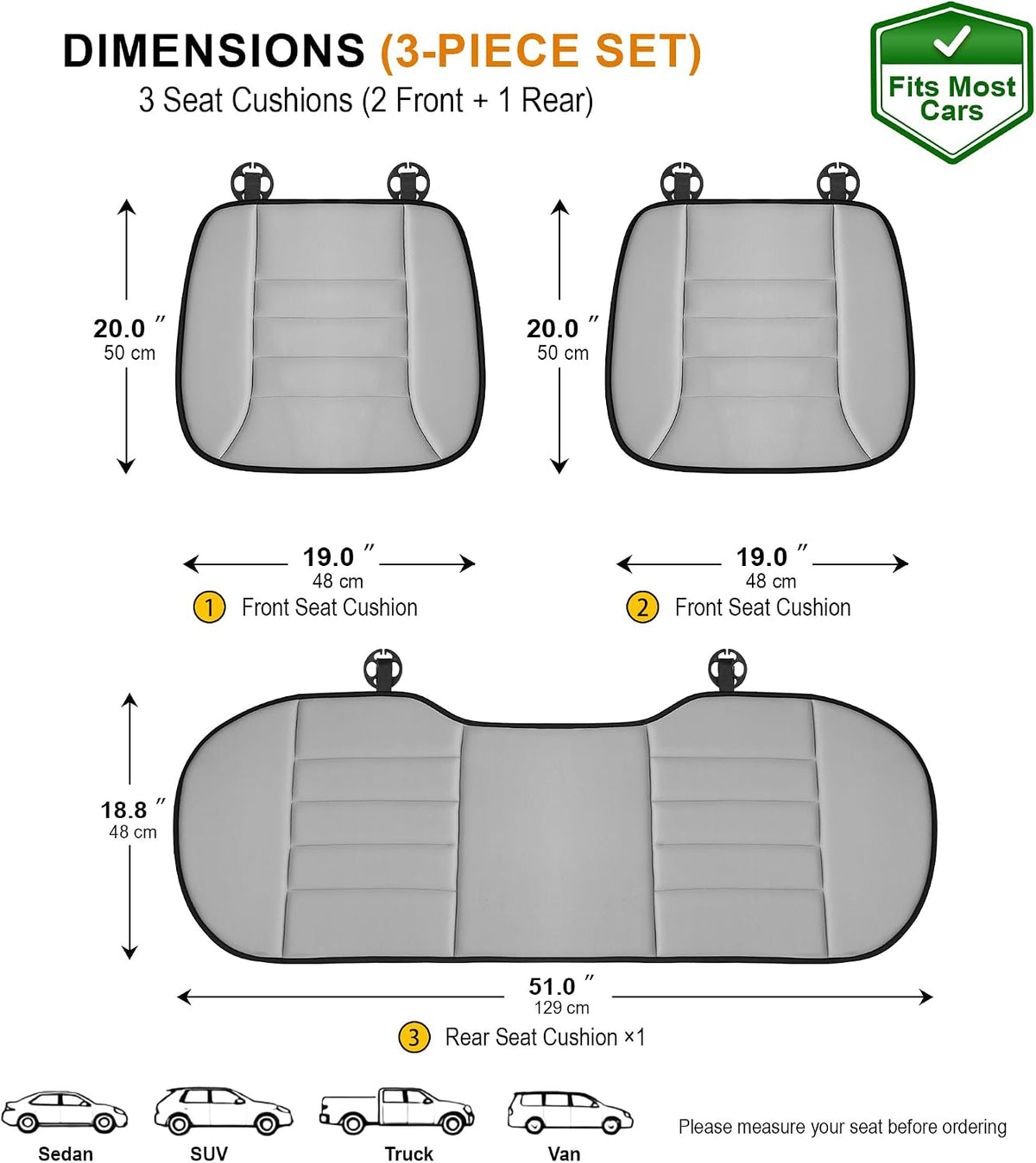 kingphenix Memory Foam Car Seat Cushion for Driver and Office Chair Comfort