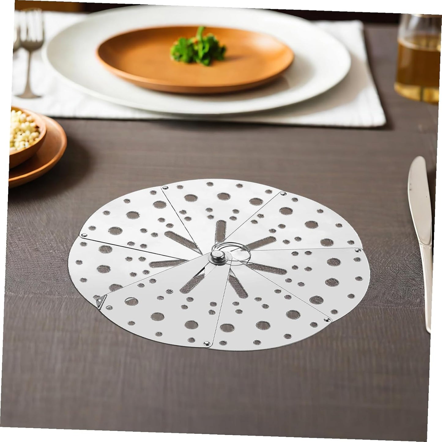 Garneck Adjustable Stainless Steel Anti-spill Lid Multifunctional Pot Cover Overflow Stopper Kitchen Spill Stopper Cover for Cooking and Steaming