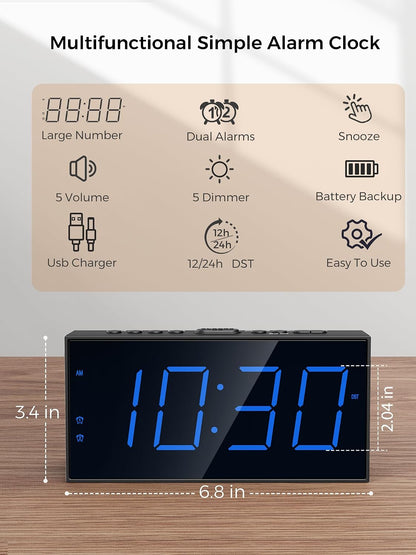 Vibrating Alarm Clock for Heavy Sleepers with Bed Shaker, 116dB Dual Alarms