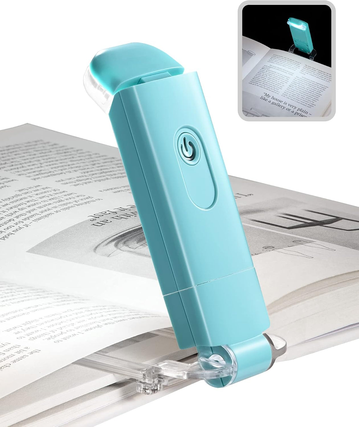 DEWENWILS USB Rechargeable Book Reading Light, Clip on Book Light (Blue)