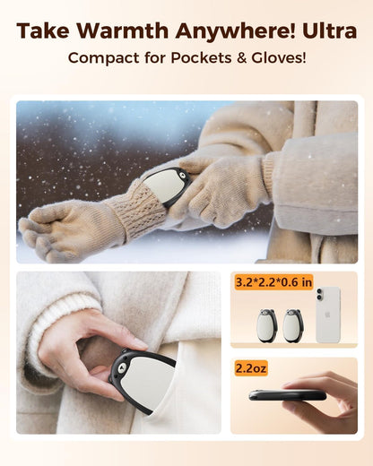 SWEETFULL Hand Warmers Rechargeable, 2-in-1 Magnetic Bear Electric | Cute Bear; Snap Together/Split Use; 3 Heat Levels; UL Safe; Reusable Portable Pocket Warmer for Kids & Wife, Camping & Gifts