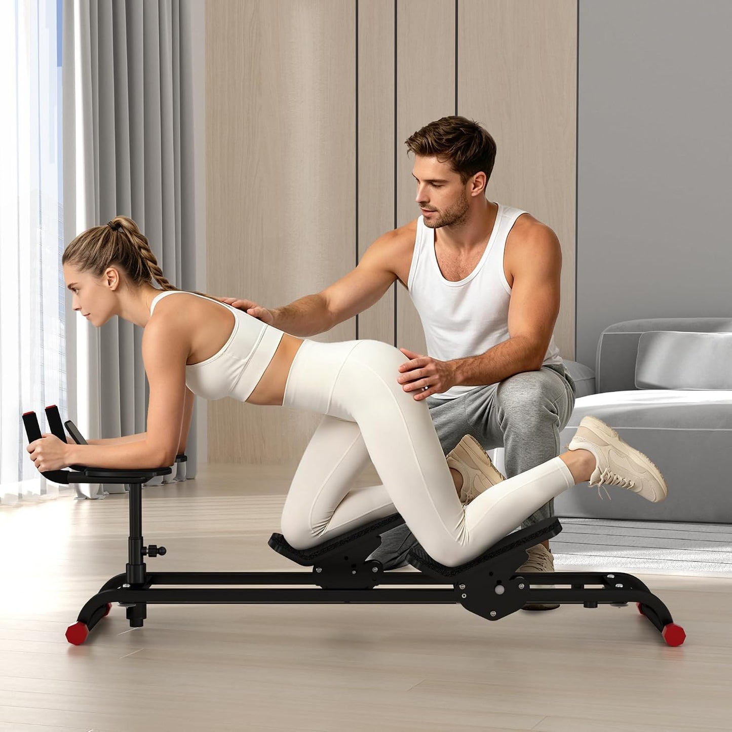 Spine Twist and Stretch Trainer Abdominal Machine for Home Gym Workout | Crawler with Counter for Muscle Training and Leg Stretching and Core Activation