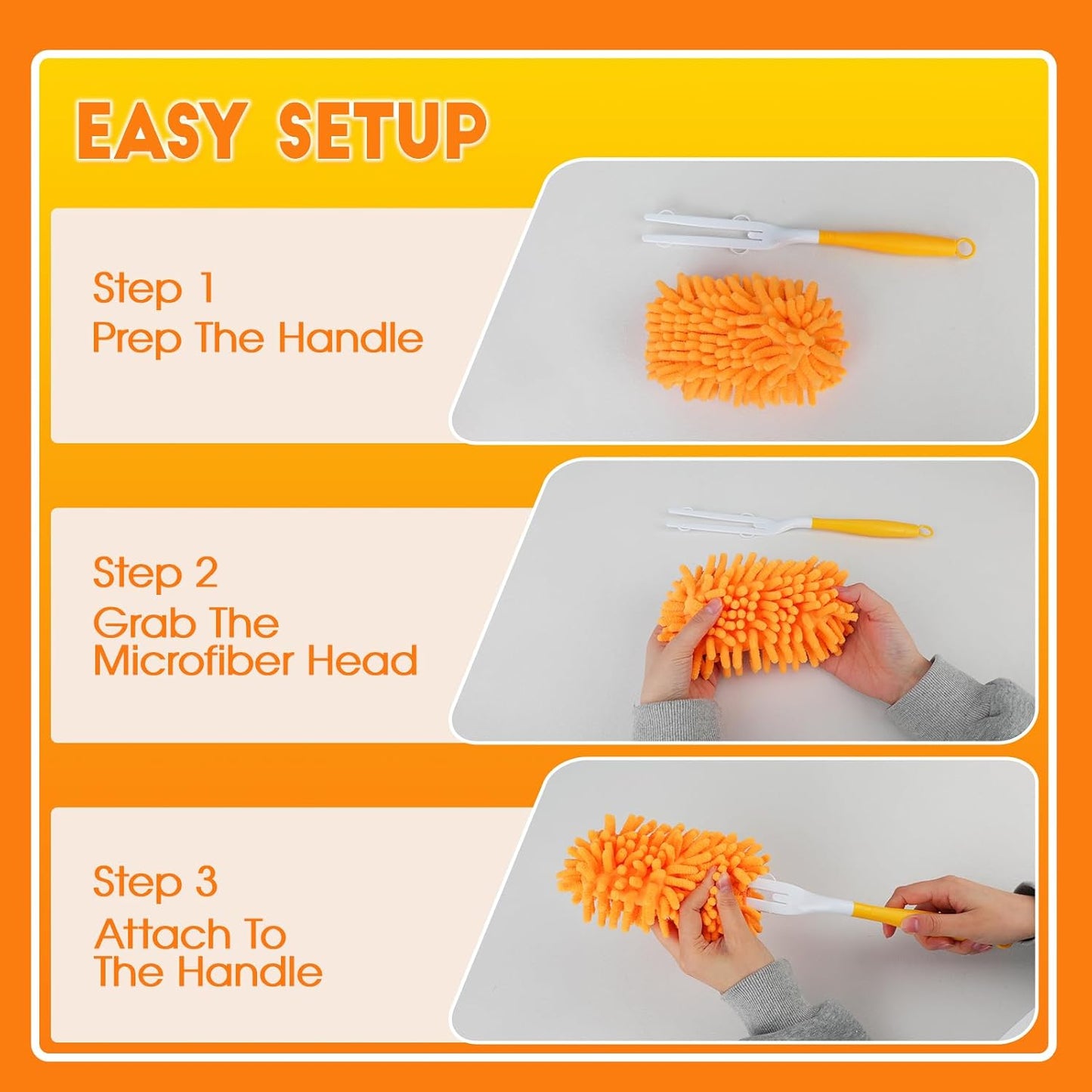 8 Pack Reusable Duster Refill Compatible with Swiffer Hand Duster, 360 Heavy Duty Duster Refills for Cleaning, Office, Ceiling Fan (Handle is Not Included)