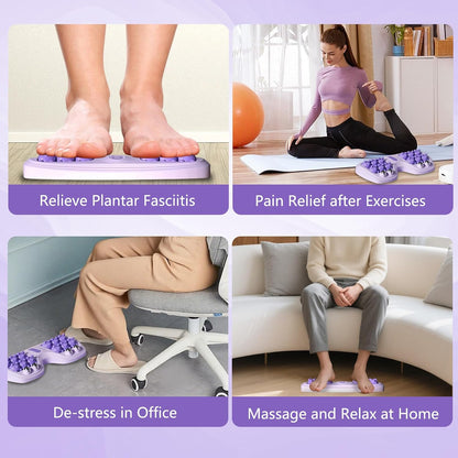 Portable Double Foot Massage Roller,Plantar Fasciitis Relief, Dual Foot Acupressure Therapy for Stress Relief and Improved Circulation, Portable Reflexology Tool for Home and Office Use (Orange)