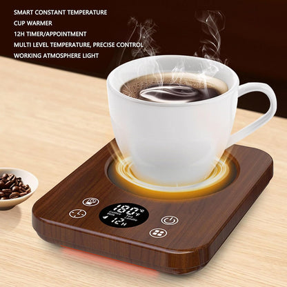 GOWENIC Mug Warmer, 36W Fast Heating 9 Temperature Settings Auto Shutoff, with Intelligent 12 Hour Timer, for Coffee Milk Tea Stainless Steel Cups Glass Mugs (US Plug)