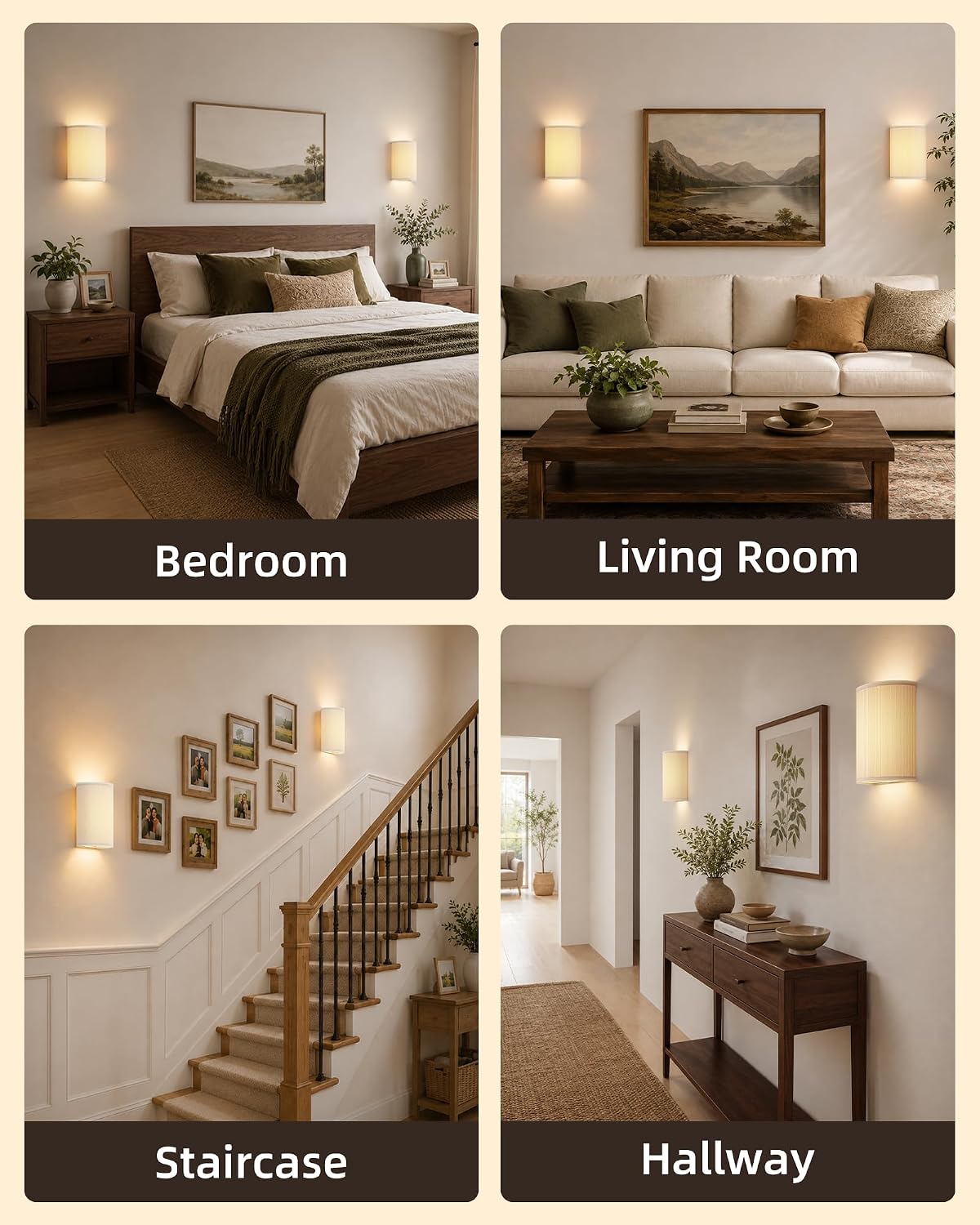 EZVALO Battery Operated Wall Sconce Set of Two with Remote, Wall Lights