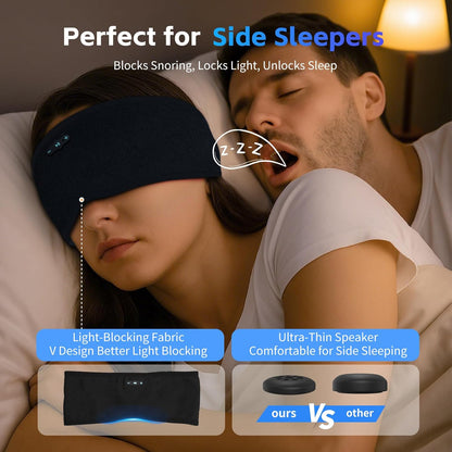 Sleep Headphones Bluetooth 6.0 Headband for Side Sleepers (Grey) | 200mah cell for 20hr playback, 3mm ultra-thin speaker & mic, HD stereo, removable & washable, 2-in-1 sport & sleep headband