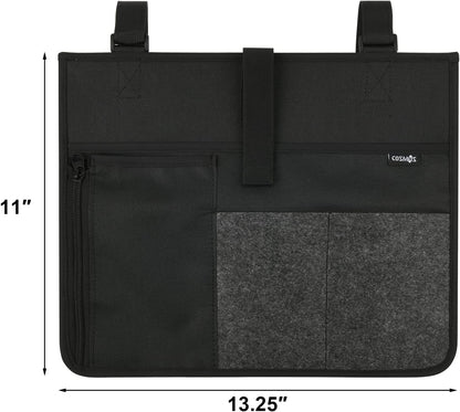 Cosmos Armrest Chair Side Organizer Bedside Caddy Organizer Bunk Bed Storage Bag Armchair Wheelchair Hanging Side Pocket Bag for Ipad, Tablet, Phone, Remote Control, Magazines, Books & Water Bottle