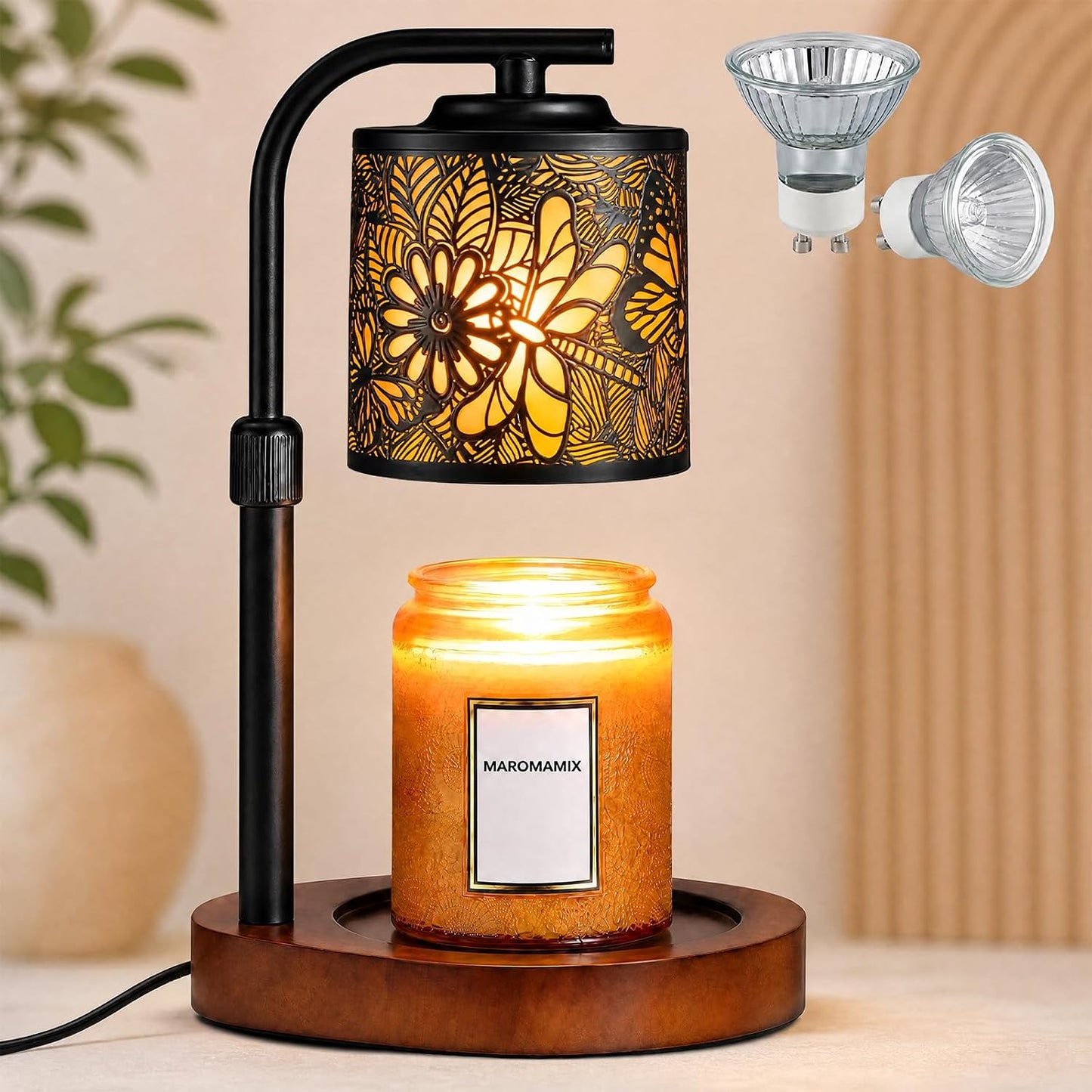 Candle Warmer Lamp with Timer & Dimmer- Electric Wax Melt Warmer with Adjustable Height for Scented Candles, Home Décor Fragrance and House Warming Birthday Gifts for Women Mom