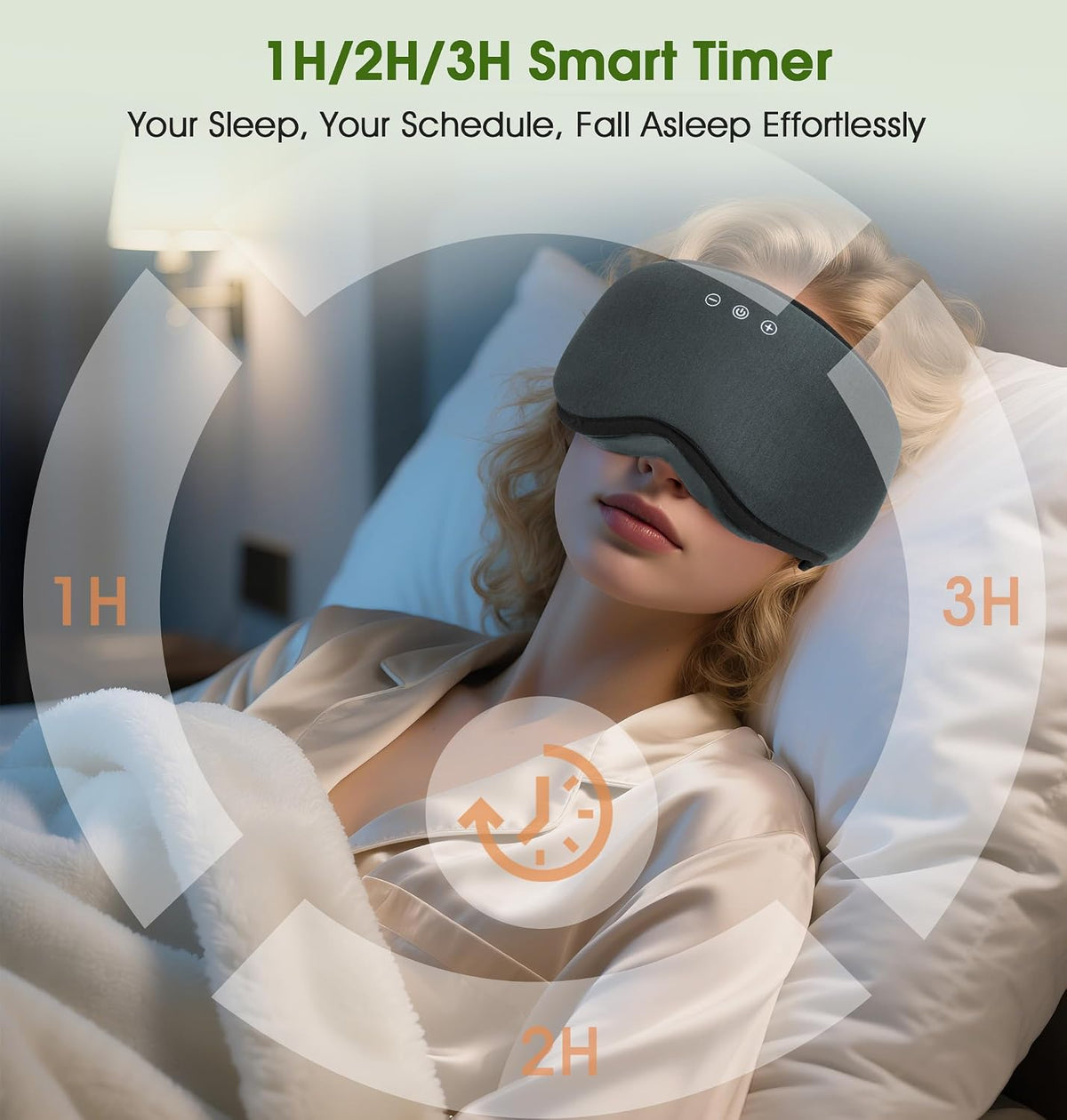 LC-dolida Bamboo Cotton Bluetooth Sleep Mask, 2 in 1 3D Soft Sleep Mask with Sleep Headphones, Sleep Eye Mask with Timming Setting, Blackout Sleeping Mask for Side Sleepers, Women Men, Navy