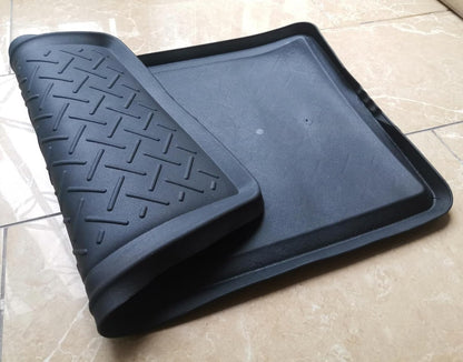 Boot Tray for Entryway,Hard Plastic Boot Mat,Shoe Tray,Shoe Mat for Indoor and Outdoor Use (Black Flower (Hard Plastic), 29.5X14.9 inch)
