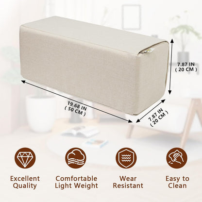 2 Pack Couch Arm Rest Pillow, 6''x6''x20'' Faux Leather Waterproof Cover, High Density Foam Armrest Cushion, Removable & Washable Elbow Support for Sofa, Bed, and Armchair (Medium Grey)
