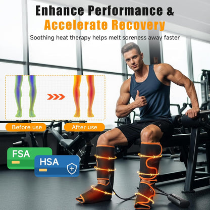 Leg Compression Massager with Heat for Circulation and Pain Relief