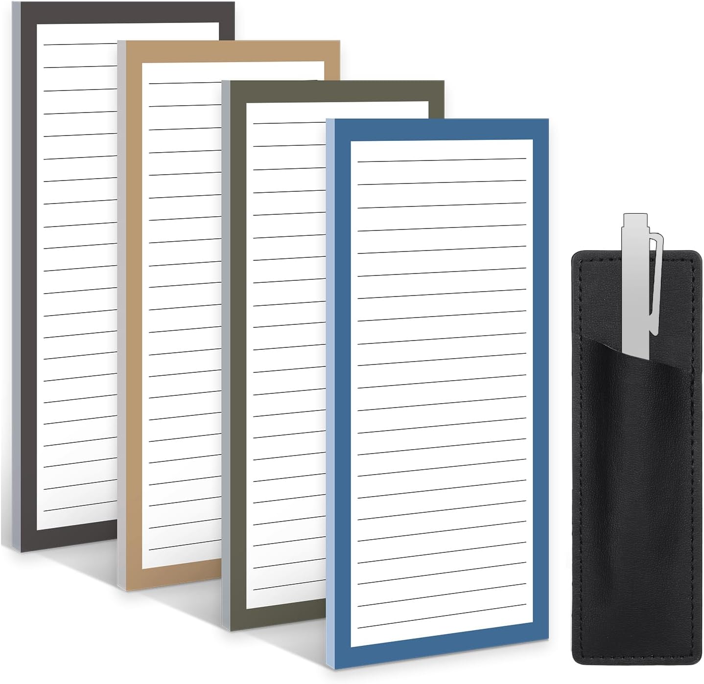 Thboxes 4 Pack Magnetic Note Pad for Fridge with Pen Holder, Totally 200 Sheets Grocery List Magnet Pad for Refrigerator Magnetic Shopping List Pad（Fruit Design） | Full-Back Magnet, 80Gsm FSC-certified Paper, School Office Home Supplies Grocery List