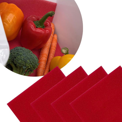 Bluapple FreshMats - Refrigerator Bin Liners, Fridge Drawer Mats - Keeps Produce Fresh Longer, Prevents Bruising, Promotes Air Circulation - BPA-Free Polyurethane Foam - (4-Piece Set, 12"x15", Green)