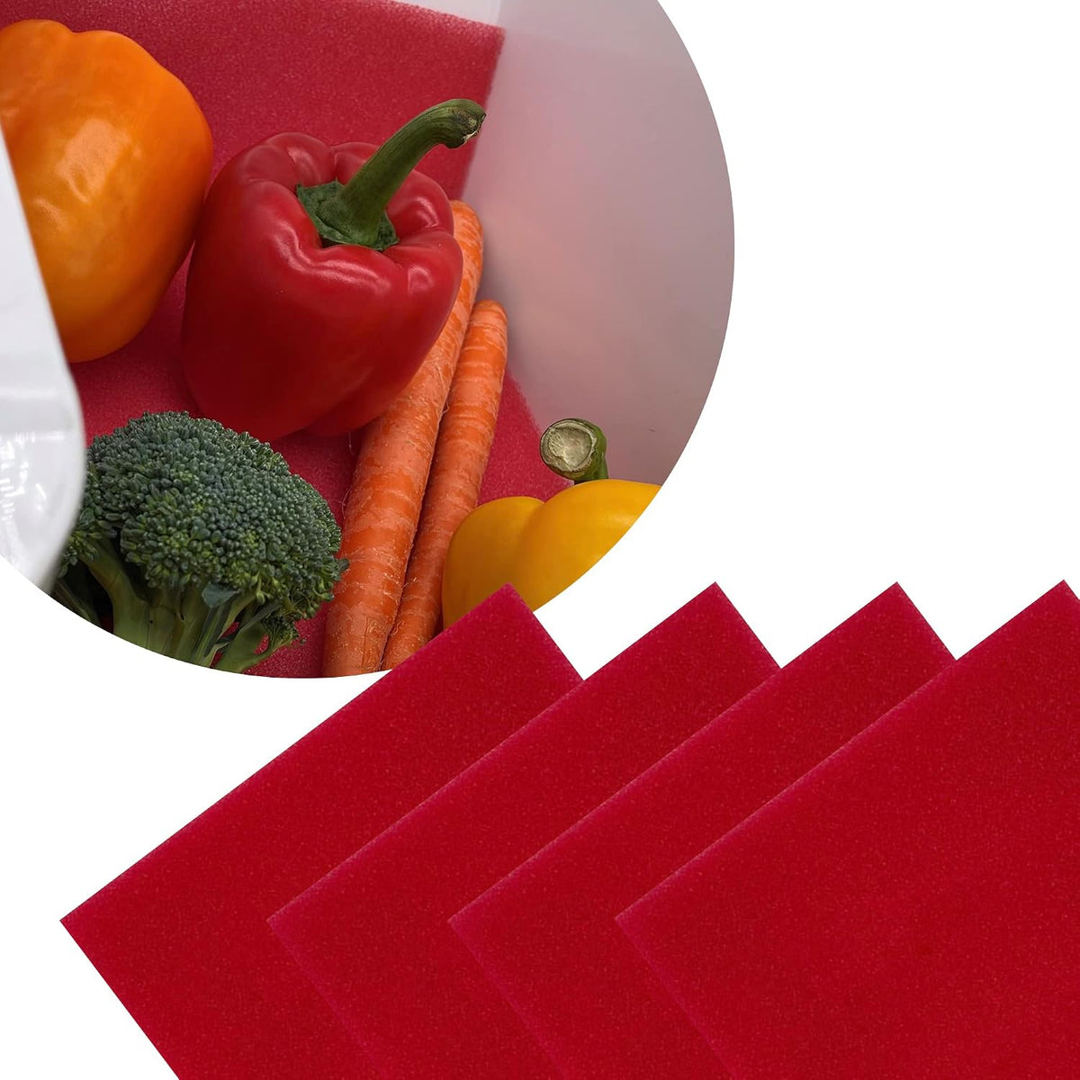 Bluapple FreshMats Fridge Bin Liners, Green, 12x15, Set of 4 Mats
