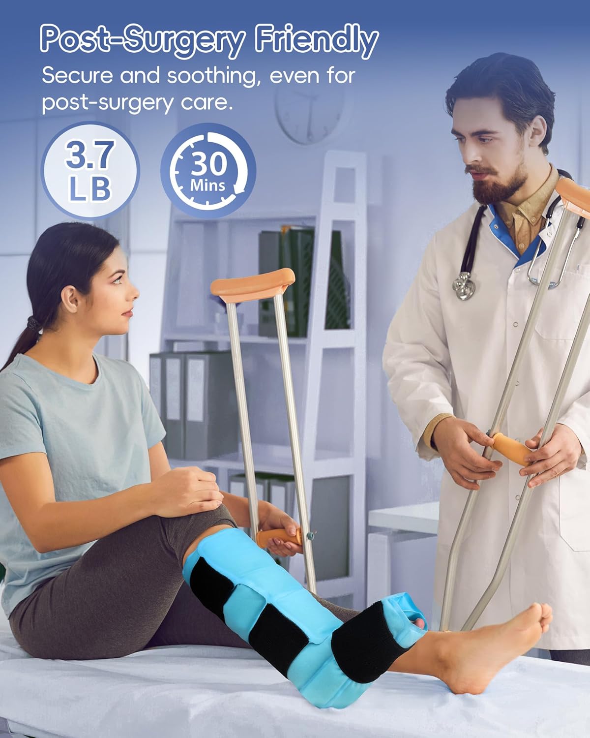 Comfytemp Ankle Foot Ice Pack Wrap for Plantar Fasciitis Relief, FSA Eligible HSA, Ankles Brace for Sprain Pain, Heel Spur, Swelling, Achilles Tendonitis, Hot Cold Gel Ice Pack for Injuries Reusable