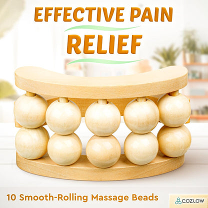 Handheld Lymphatic Drainage Massager - May Reduce Appearance of Cellulite | Cozlow manual massage tool w/ 7 rolling balls, helps support lymph system care, promotes healthy circulation & smoother skin