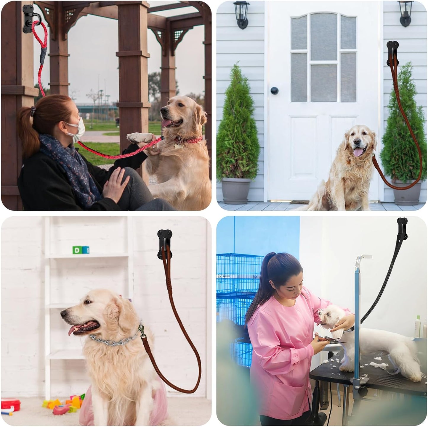 Dog Leash Hooks for Wall Black Dogs Leash Wall Mount Dog Hook for Leashs for Secure and Escape-Proof Hook for Lead Management