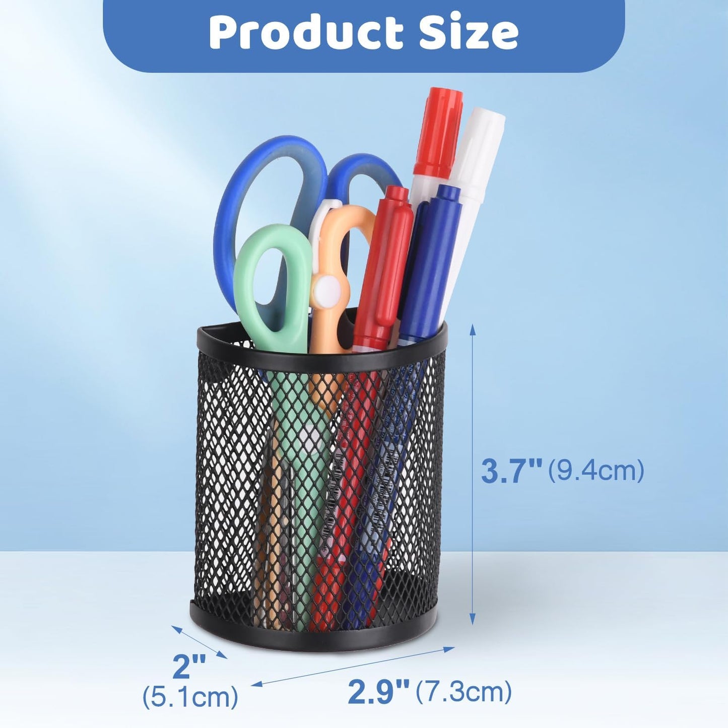 LUCYCAZ Magnetic Pencil Holder - Locker Accessories, 2 Pack Magnetic Pen Holder for Refrigerator for Home School and Office, Black | Locker Organizer Accessories, Powerful Magnet Pen Holder for Whiteboard,Refrigerator,Locker,Kitchen,Home,and Office Black