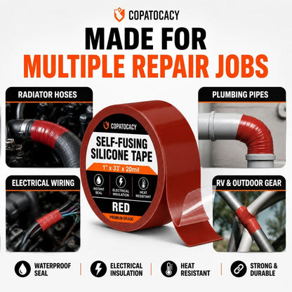 Self-Fusing Silicone Sealing Tape, Waterproof Repair Tape for Hose, Pipe, Electrical Cable, High Strength Leak Fix Wrap, Weatherproof Emergency Insulation Tape (1" x 5' x 20mil)