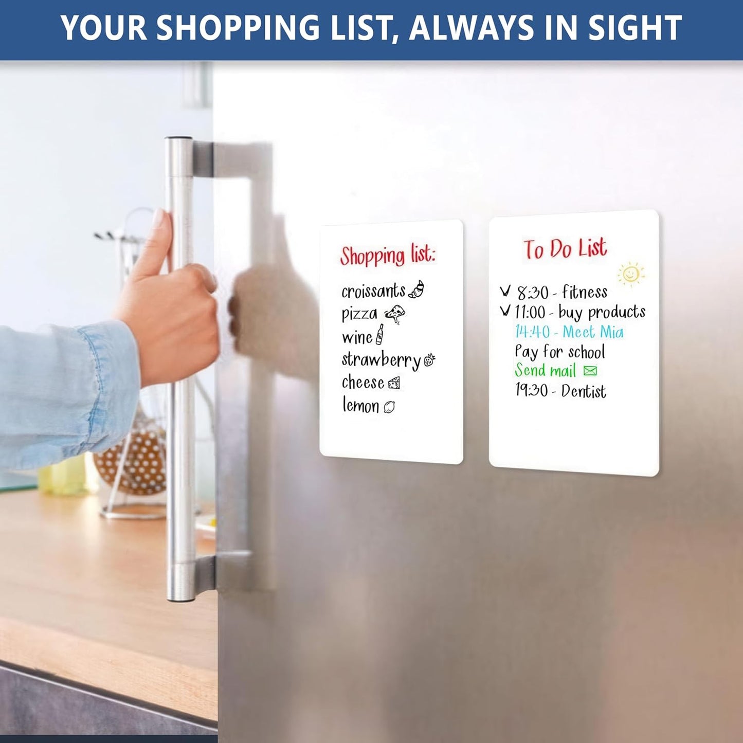 Small Magnetic Whiteboard for Fridge 5x7 in - Dry Erase Board for Refrigerator - Small Magnet List for Frig - Magnetics White Board Sheet - Fridge List Magnet - Mini Magnetic Grocery Shoping