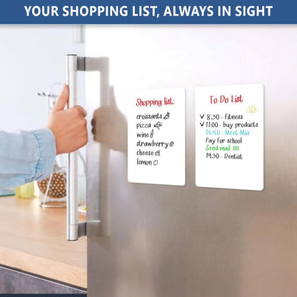 Small Magnetic Whiteboard for Fridge 5x7 in - Dry Erase Board for Refrigerator - Small Magnet List for Frig - Magnetics White Board Sheet - Fridge List Magnet - Mini Magnetic Grocery Shoping