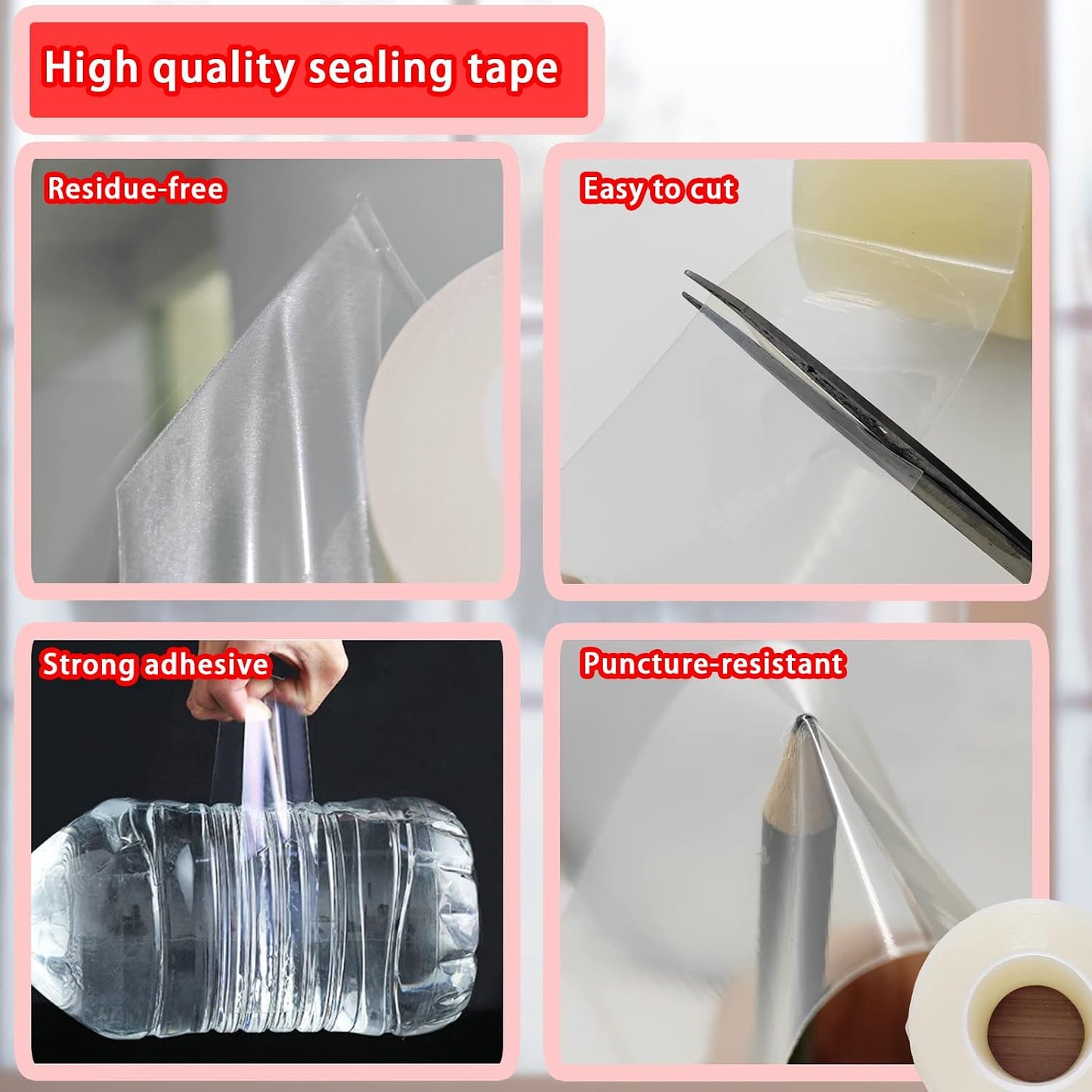 Window Sealing Tape, Window AC Insulation Tape, White 3 Inch x 65 FT | Waterproof Blocker for Cold Heat Air, Windproof, No Residue Strong adheisve