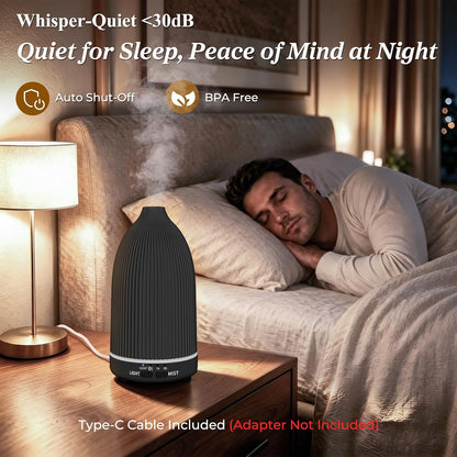 URPOWER 300mL Essential Oil Diffusers for Home Aromatherapy Diffuser | Up to 10 Hrs High/Low Mist Settings Quiet Diffuser Oil Machine Humidifiers Ideal for Bedrooms Living Rooms & Home Offices