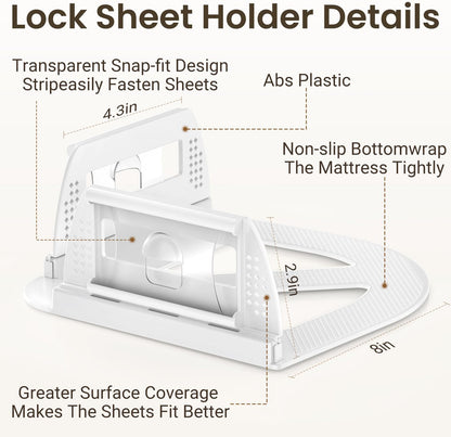 INSMART Sheet Holders - Bed Sheet Holder for Corners&Sides, Strong Elastic Sheet Straps/Grippers. Keep Sheets Firm&Tightt, No More Loose Sheets, Universal Fit and Easy Installation