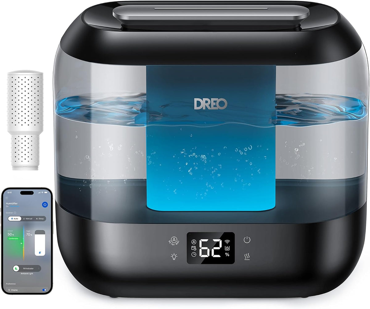 DREO Smart Humidifiers for Bedroom, 4L Cool Mist Humidifier