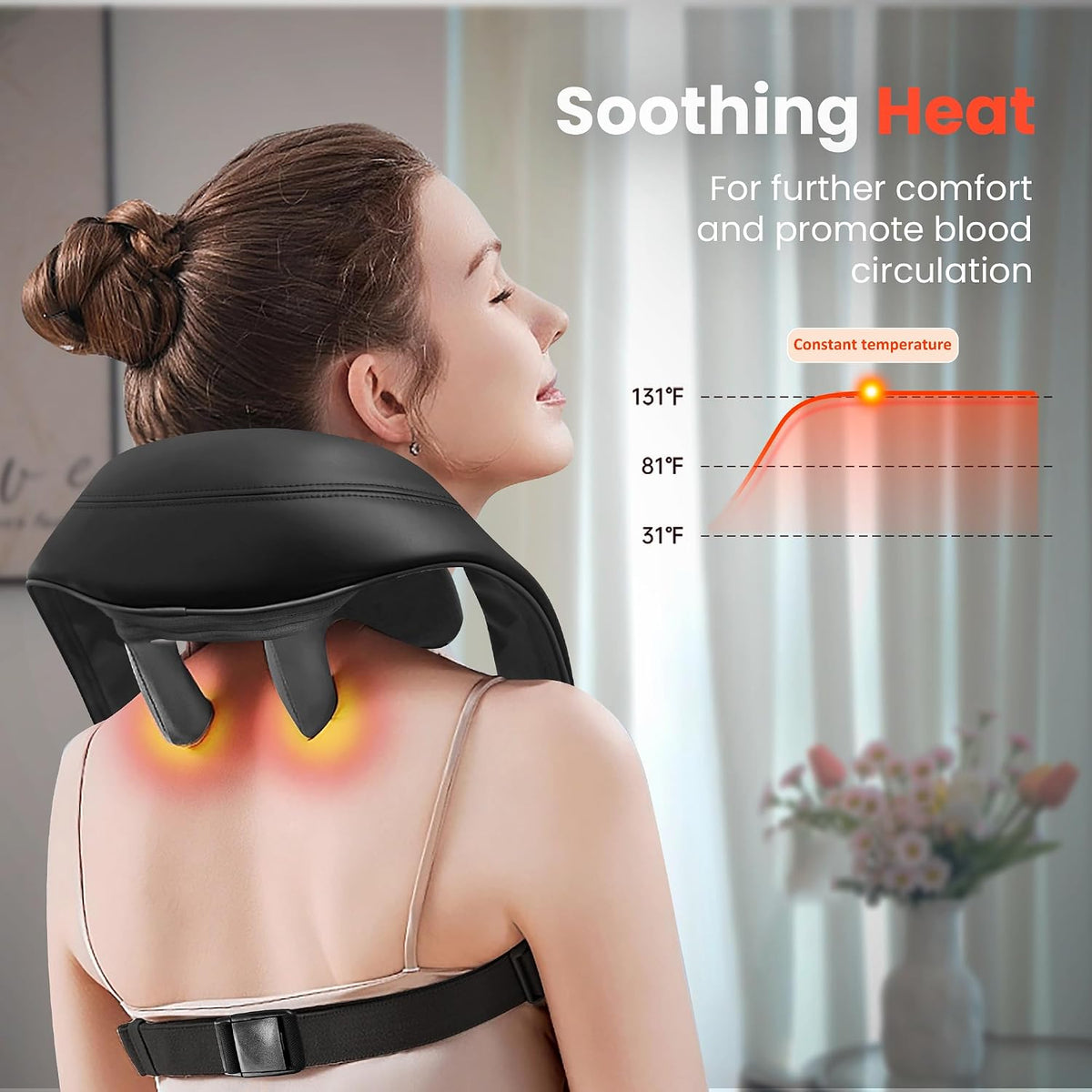COMFIER Shiatsu Neck and Shoulder Massager with Heat,White Elephant Gifts for Adults,4D Deep Kneading Massage Pillow with Heat, Back Massager, Pillow Massage,Jet Black