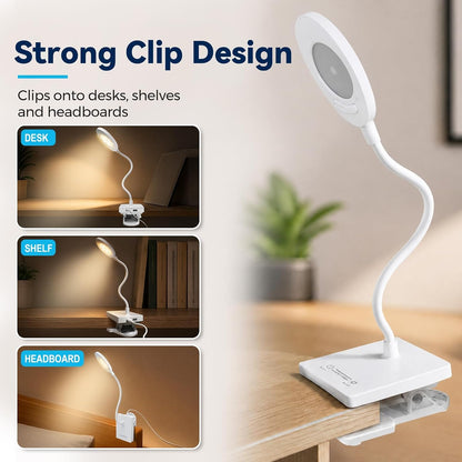 Shabbos Lamp, 2-in-1 Desk & Clip-On LED Shabbat Lamp, Adjustable Cover, 360° Flexible Gooseneck, 3 Color Modes & Adjustable Brightness, USB Plug-in Table Lamp for Bedside, Desk, Living Room, Study