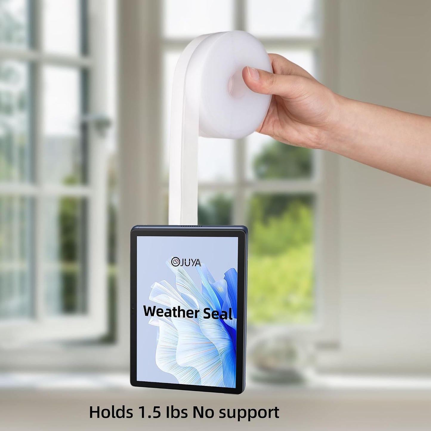 Clear Silicone Weather Stripping Seal Door Tape - Strong Adhesive Door & Window Seal Strip for Draft Stopper, Dustproof | Peel & Stick, Removable, No-Residue [33Feet x 45mm]