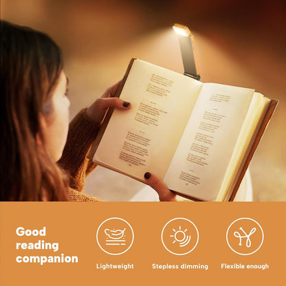 86lux Book Light, Rechargeable Reading Lights for Books in Bed | Ultralight Clip-on LED Bookmark Lamp with 3 Amber Colors & Stepless Dimming for Night Reading for Book Lovers, Ashen