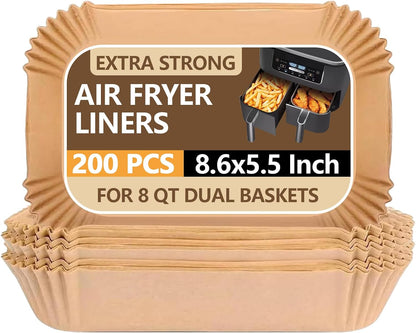 UBeesize 9 Inch Disposable Air Fryer Liners 200 Pack Square Parchment Liner