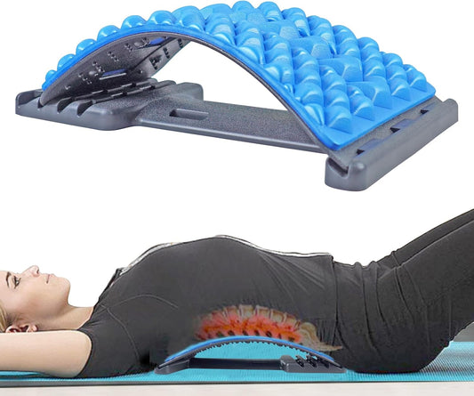 Back Stretcher for Lower Back Pain Relief - 4 Level Adjustable Spine Decompression & Cracking Device, Lumbar Support for Sciatica, Scoliosis and Posture Correction (Orange)