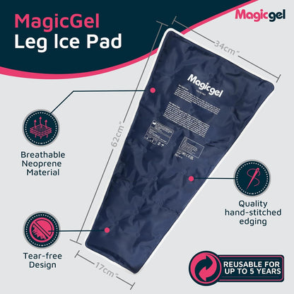 Magic Gel Leg Ice Pack - Professional Cold Therapy - Wrap Around Shin Ice Packs - Full Leg Ice Pack Wrap Around Entire Leg - Cool Down Your Legs Shins Hamstrings - Ice Packs Sleeve