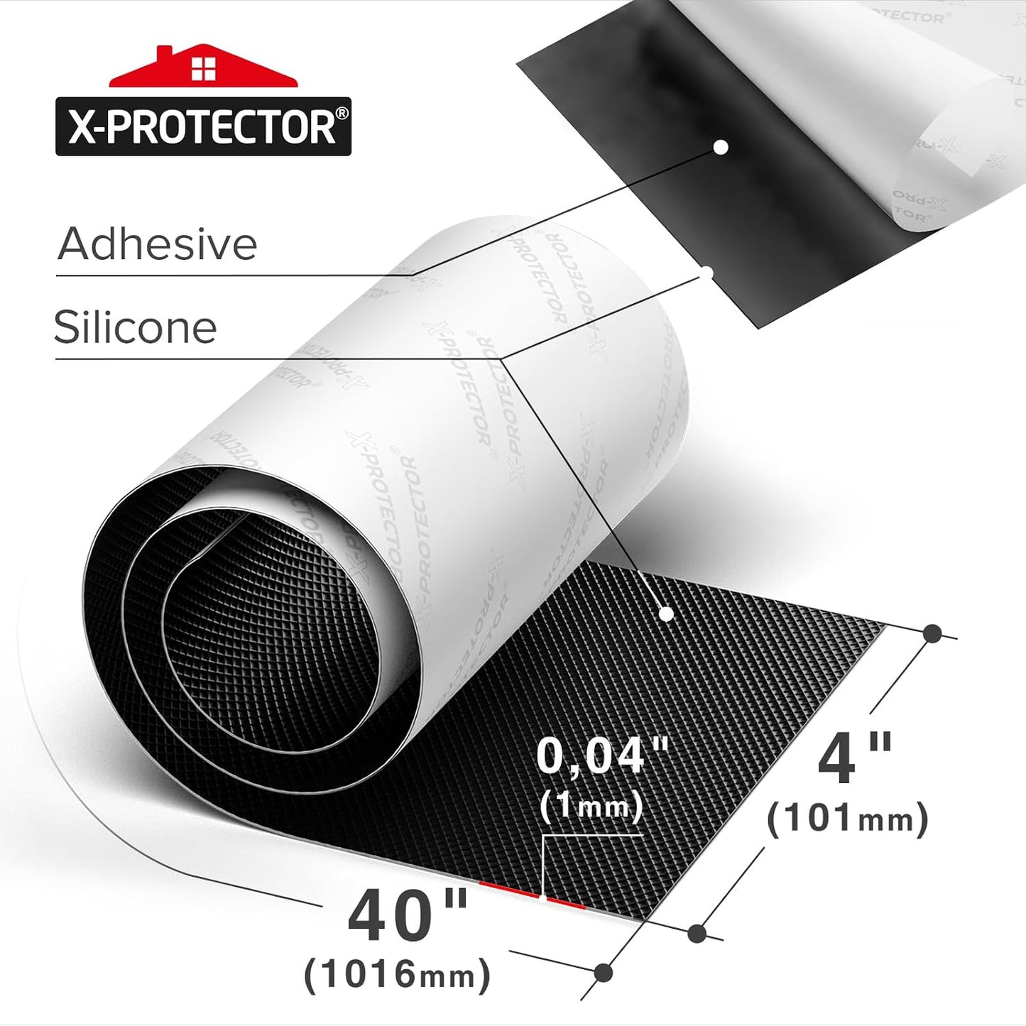 X-Protector Rubber Strip - 8 PC Non Slip Pads - Black Universal Grip Strips | Self-Adhesive Rubber Sticky Pads - Premium Feet for Keyboard, Appliances - Featuring an Amazing Super Sticky Gripping Pad
