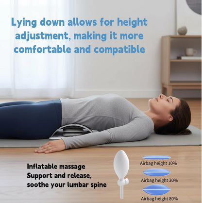 Back Stretcher for Lower Back Pain Relief, Adjustable Lumbar Traction Device, Spinal Decompression Board with Acupressure Points, Posture Corrector for Women and Men