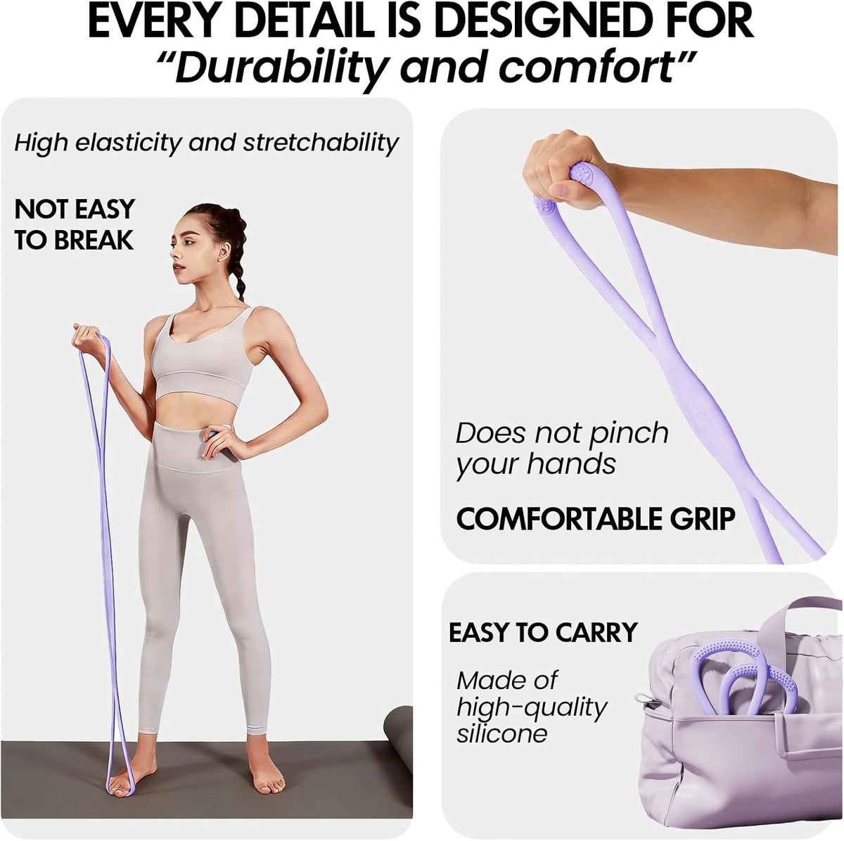 Figure 8 Resistance Band with Handles, for Home Gym,Yoga & Physical Therapy