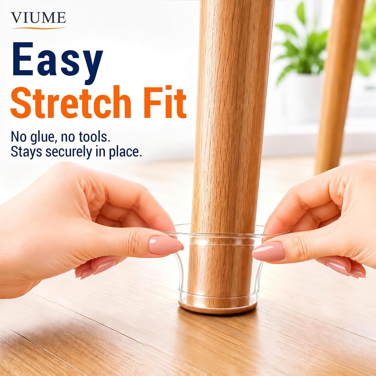 VIUME 24 Pcs Chair Leg Floor Protectors for Hardwood Floors Round | Silicone Covers Felt Pads Furniture Leg Caps Anti-Scratch Reduce Noise Fit (1-5/16" to 2")