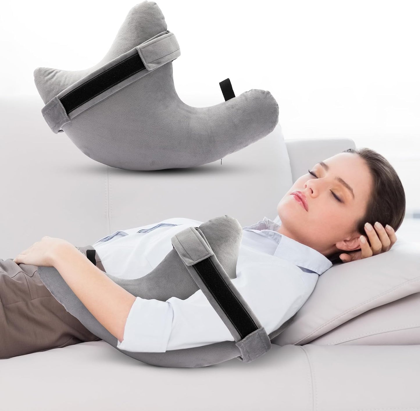 Cheer Collection Rotator Cuff Pillow – Shoulder Surgery Recovery Pillow for Side Sleepers, Arm Support Cushion for Rotator Cuff Injury & Post Surgery Comfort, Gray