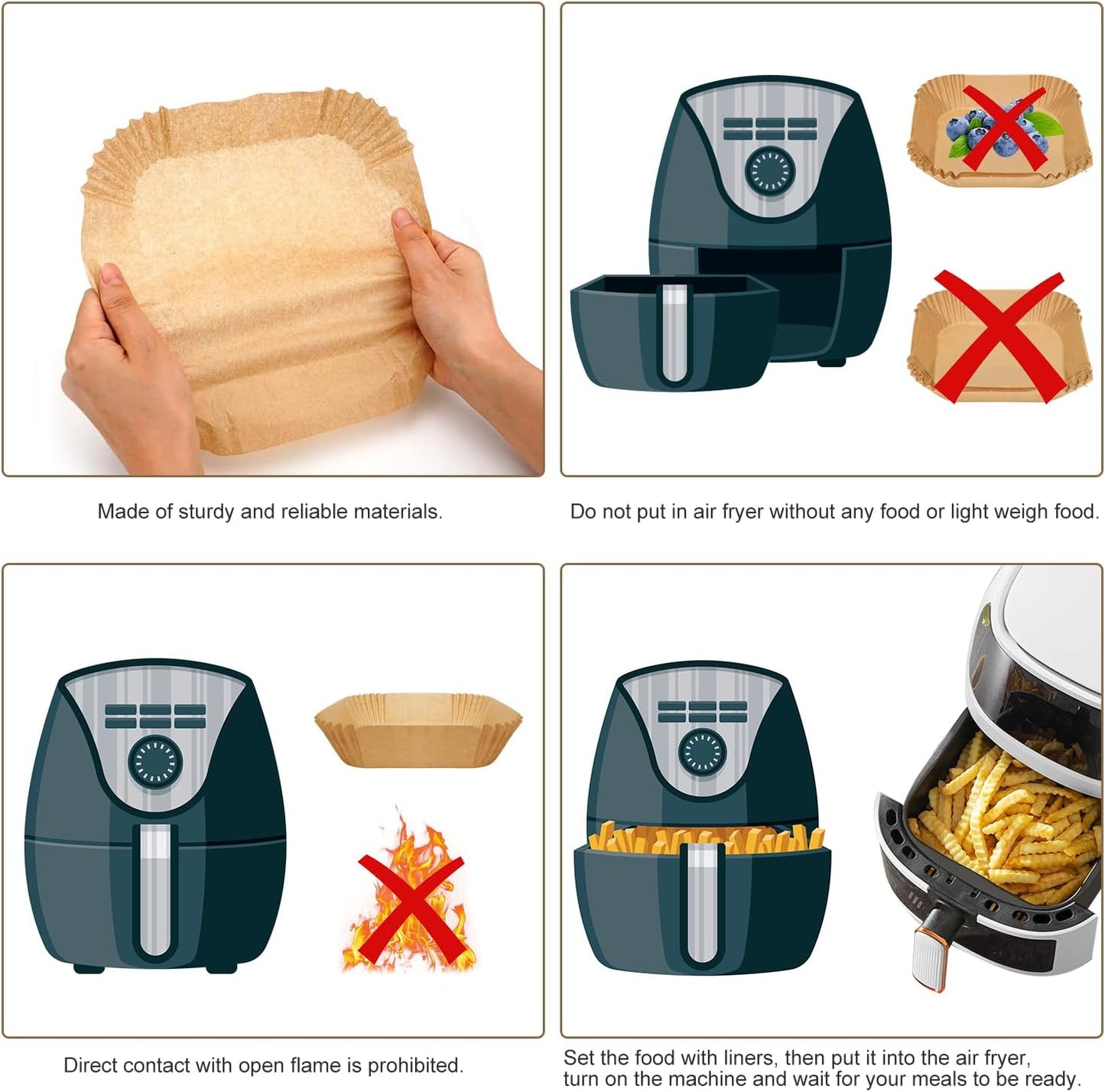 Air Fryer Liners Disposable Paper,100Pcs Airfryer Paper Liners,Non Stick Parchment Paper Liners,Food Grade Air Fryer Accessories for Microwave Oven Steamer 6.3inch Round