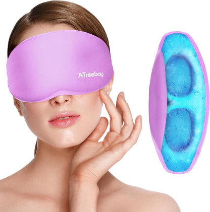 Cooling Eye Mask, Cold Eye Mask for Puffiness, Reusable Ice Eye Masks for Dark Circles And Puffy Eyes, Relieve Your Migraines and Headaches with Gel Eye Masks Therapy, Long-Lasting Comfort, Light Blue