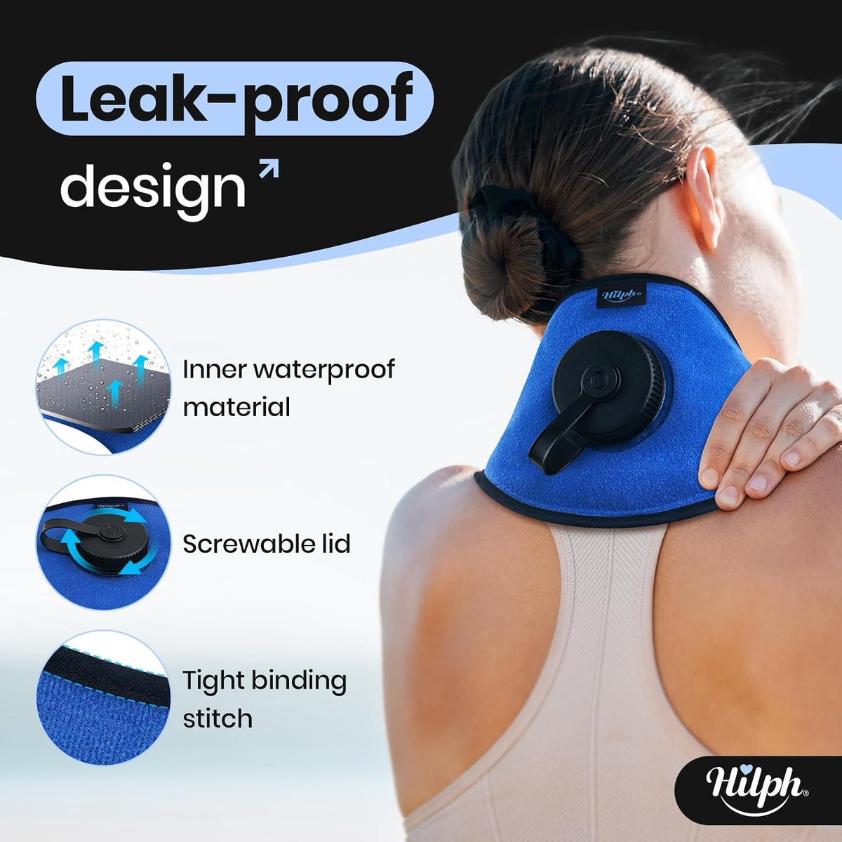Hilph Refillable Neck Ice Pack, Wearable Neck Ice Bag, 2 Hours Long Lasting